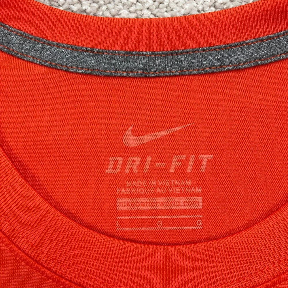 Nike Mens Large T-Shirt Orange Florida Gators Dri-Fit Short Sleeve Logo Tee